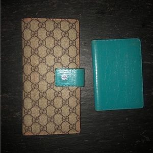 GUCCI] Set: Logo Leather Business Passport Travel Wallet Set